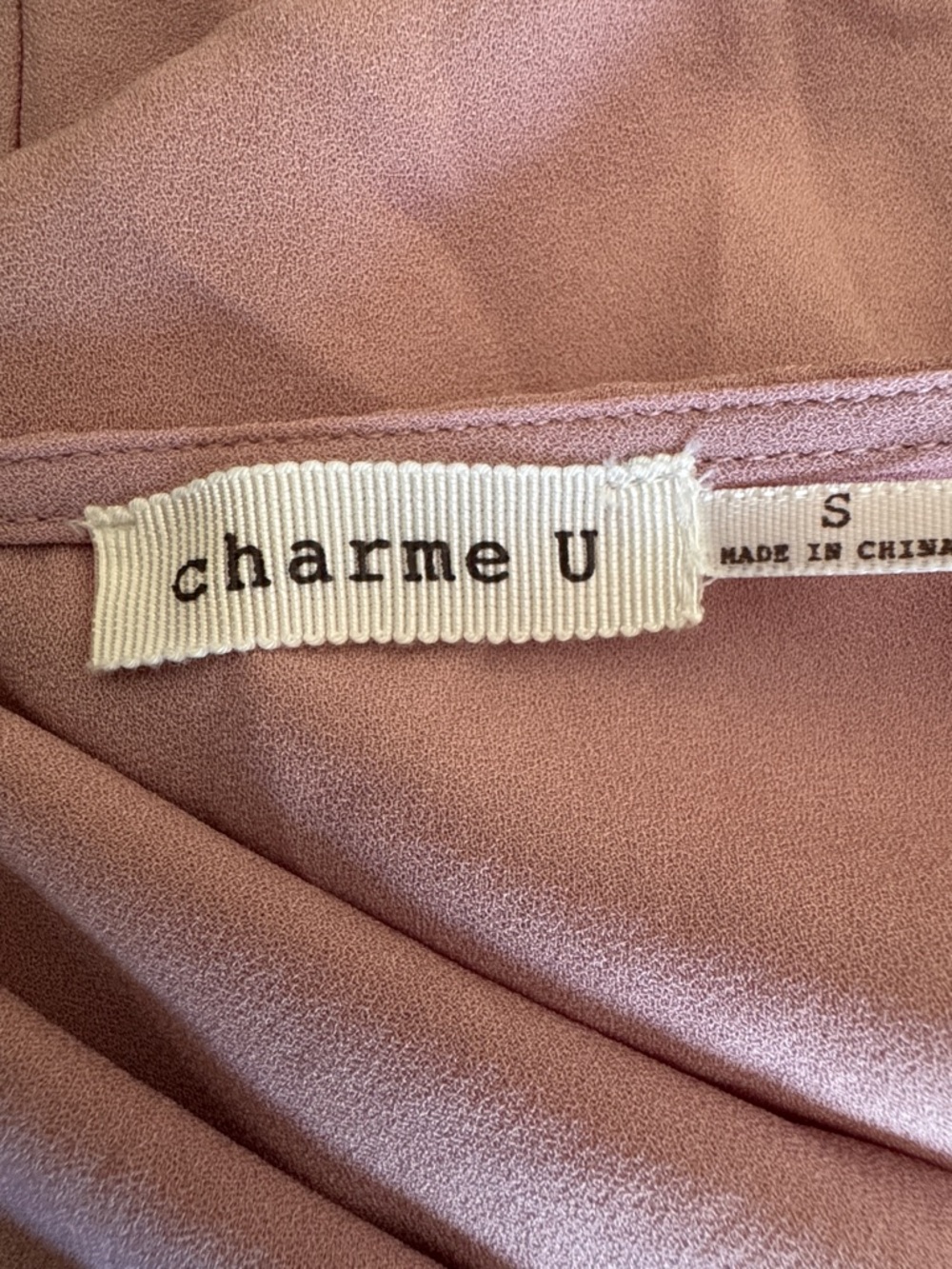 CHARME U Women's Blush V-Neck Maxi Dress NWOT - Picture 8 of 8